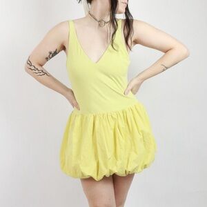 Bubble Skirt Zara Light Yellow/Chartreuse Dress